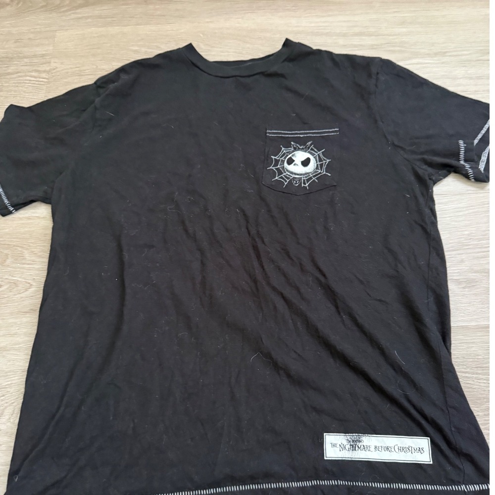 Disney Parks Nightmare Before Christmas Jack Skellington Pocket T-Shirt Black M